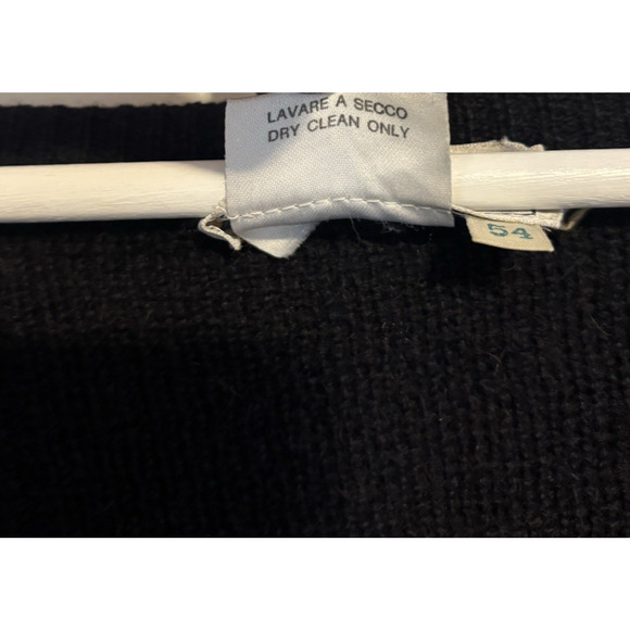 Gucci Cardigan Sweater Mens 54 XL Black Camel Hair Buttons Vtg Vneck - Picture 9 of 9